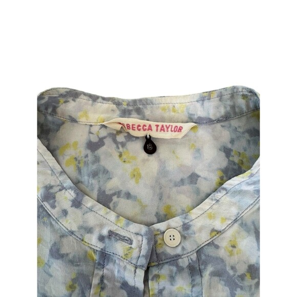 Rebecca Taylor Silk Floral Blouse Size 8 Romantic Boho Chic Feminine Top - Picture 6 of 8